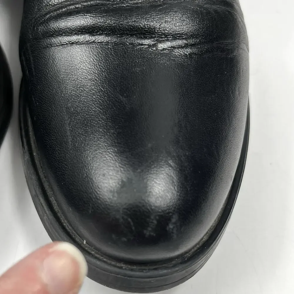 Lyard Woman’s Leather Tall Riding Boots Black Size 7 Equestrian Embossed Classic